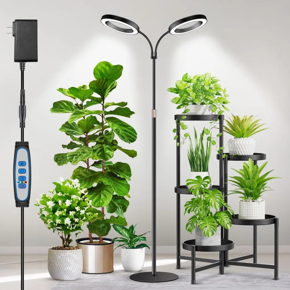 Dual-Head Standing Grow Light