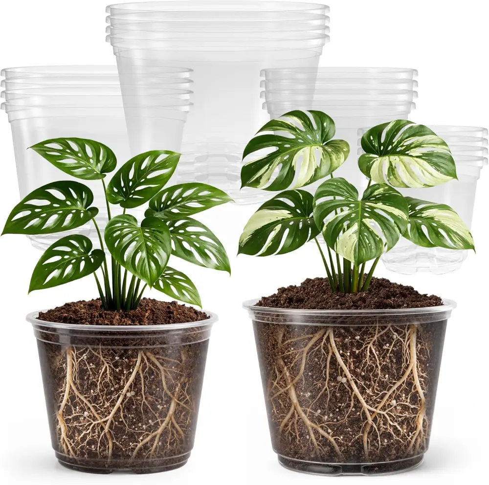 Bluepro 16 Pack Large Clear Nursery Pots