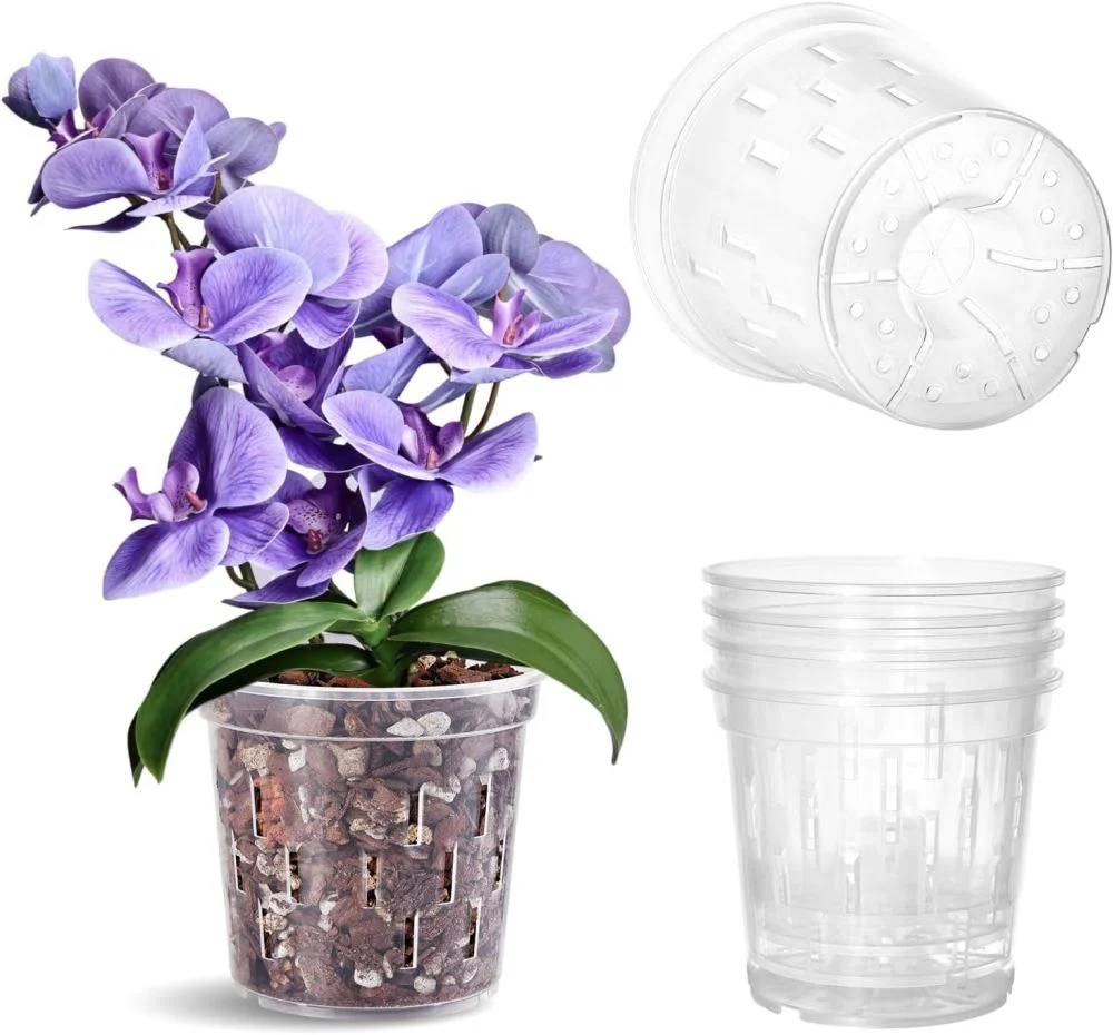 TRUEDAYS 5 Inch Clear Orchid Pots